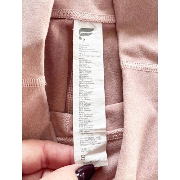 Fabletics On-The-Go PowerHold High-Waisted Capri Rosebloom Heather Pink Womens S - Picture 5 of 7
